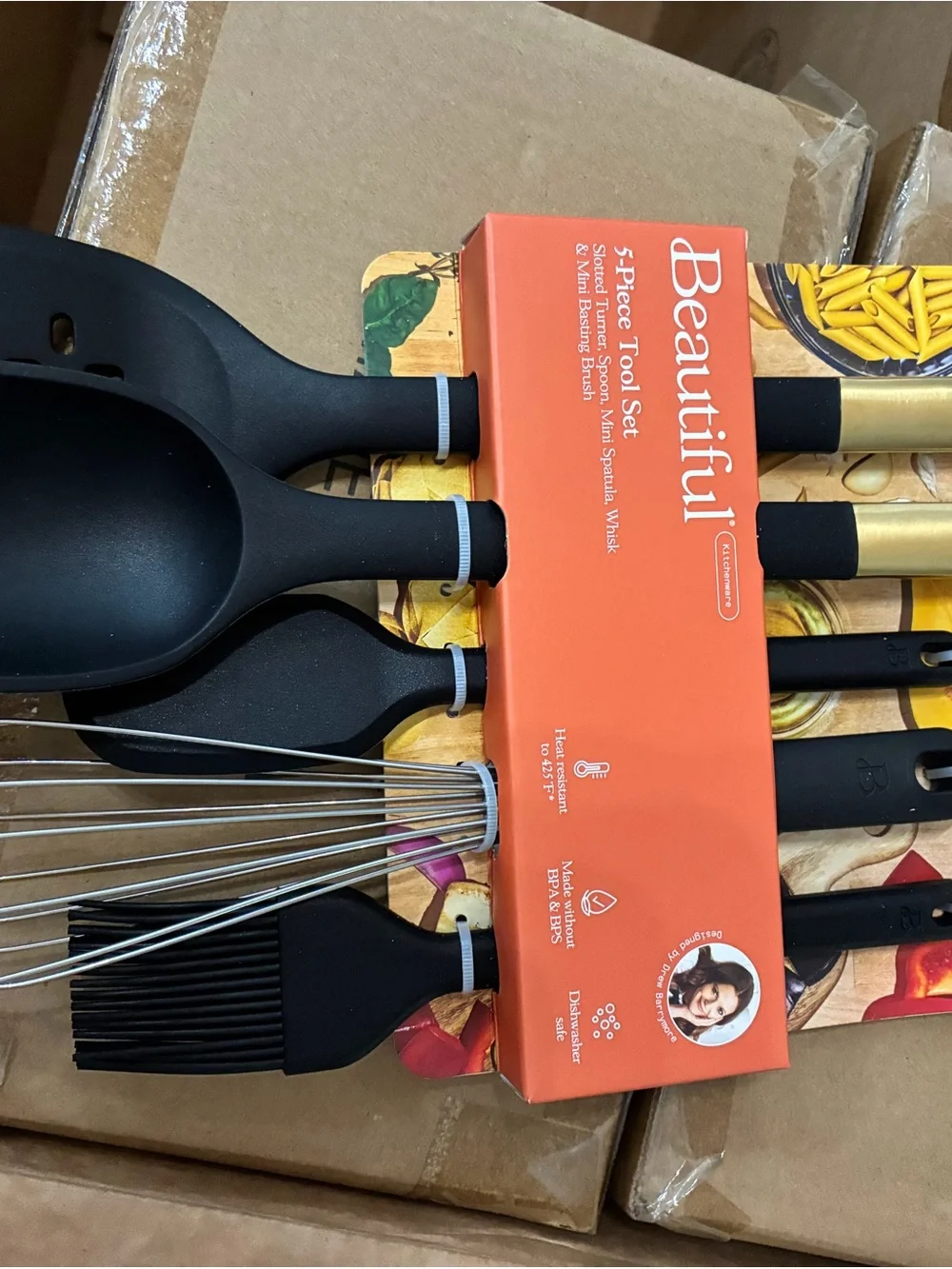 5-Piece Black and Gold Kitchen Tool Set
